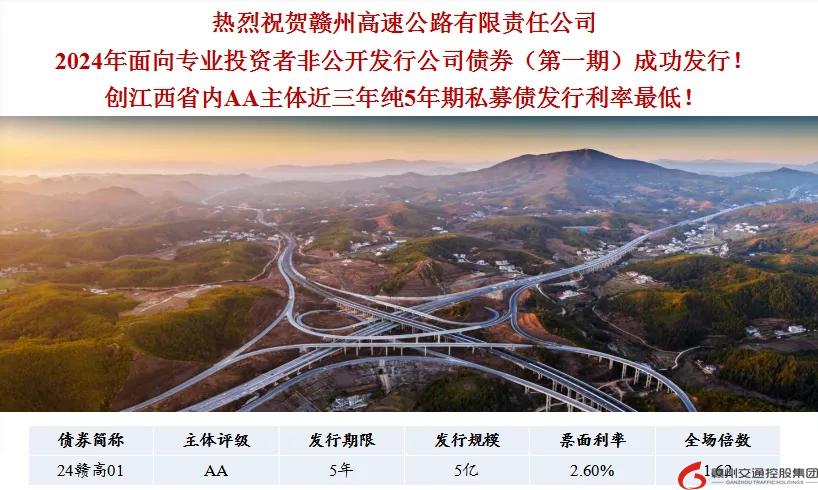 喜報(bào)！贛州交控集團(tuán)接連在資本市場(chǎng)發(fā)行債券成功！